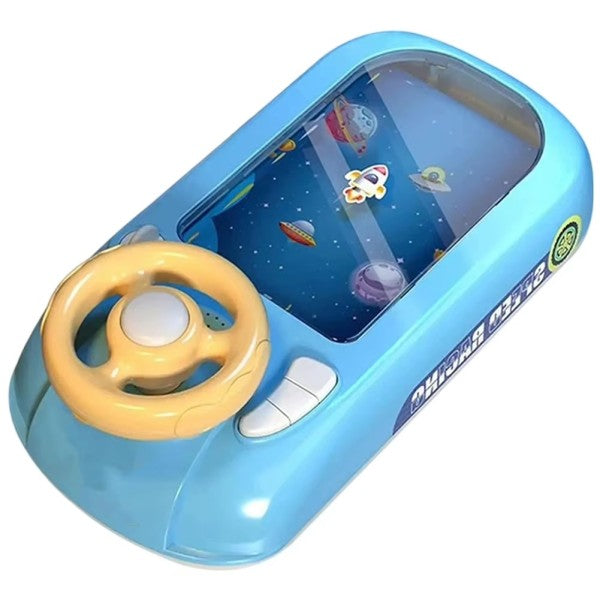 Joc Simulator de Condus Interactiv, Volan cu Efecte Sonore si Muzica, Jucarie Educativa, Alimentare USB sau Baterii, Material ABS, Varsta 3-6 Ani, Albastru