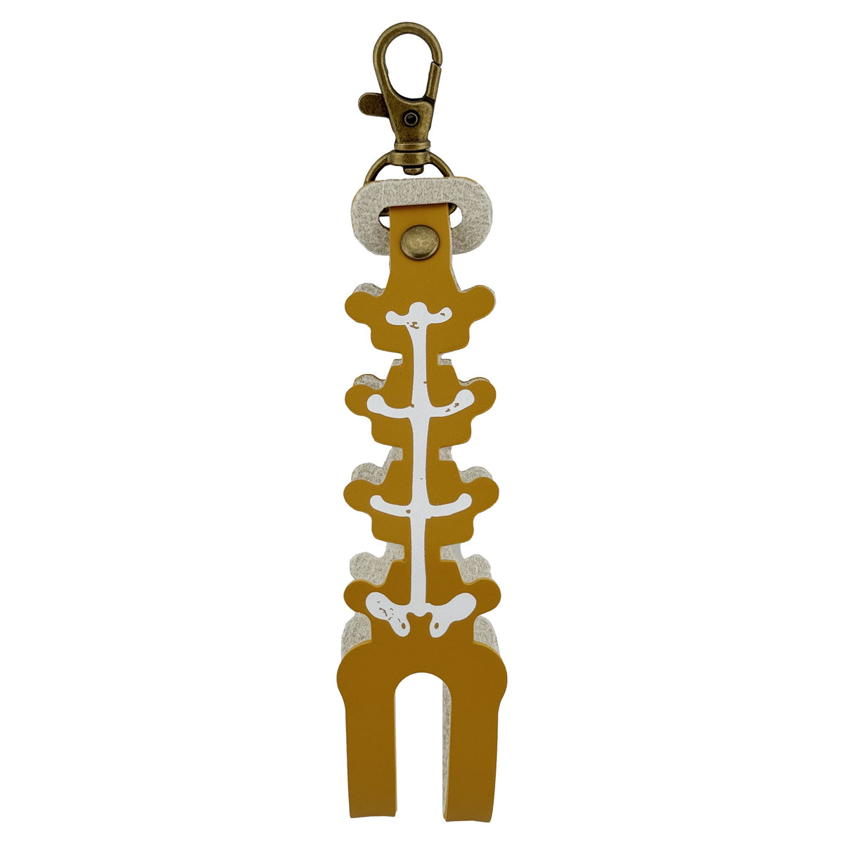 Husa pentru Kendama, Tip Breloc si Pandativ, Imprimeu Skull, Protectie Transport, Piele Ecologica, 26 x 3.2 cm, Maro Deschis