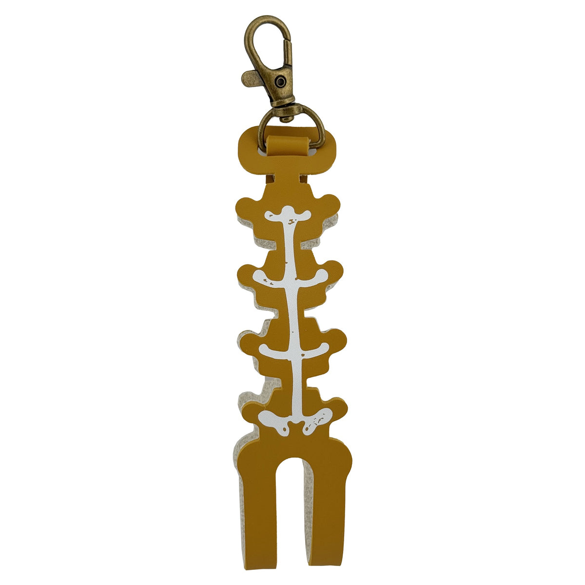 Husa pentru Kendama, Tip Breloc si Pandativ, Imprimeu Skull, Protectie Transport, Piele Ecologica, 26 x 3.2 cm, Maro Deschis
