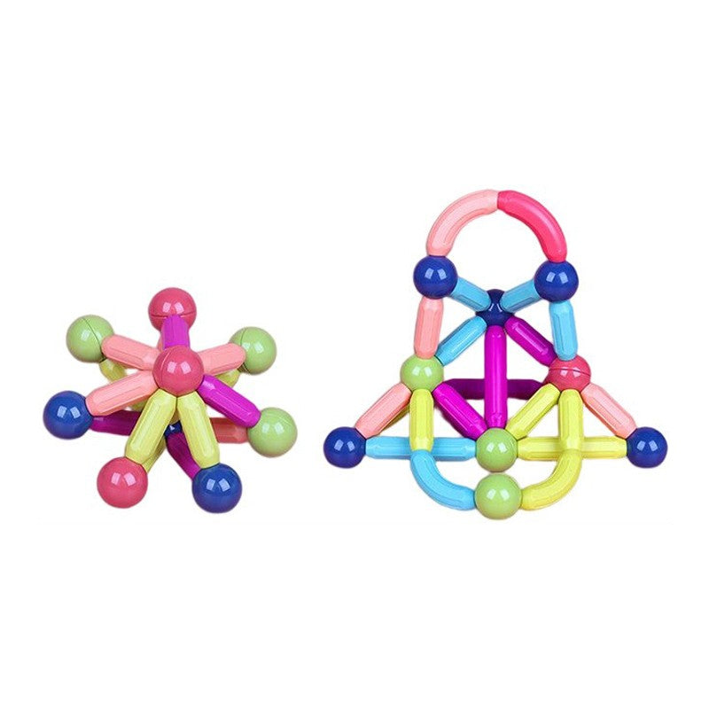 Set Constructor Magnetic pentru Copii, Joc Educativ STEM, Piese Magnetice 2D si 3D, Plastic cu Magneti Integrati, 138 Piese, Multicolor