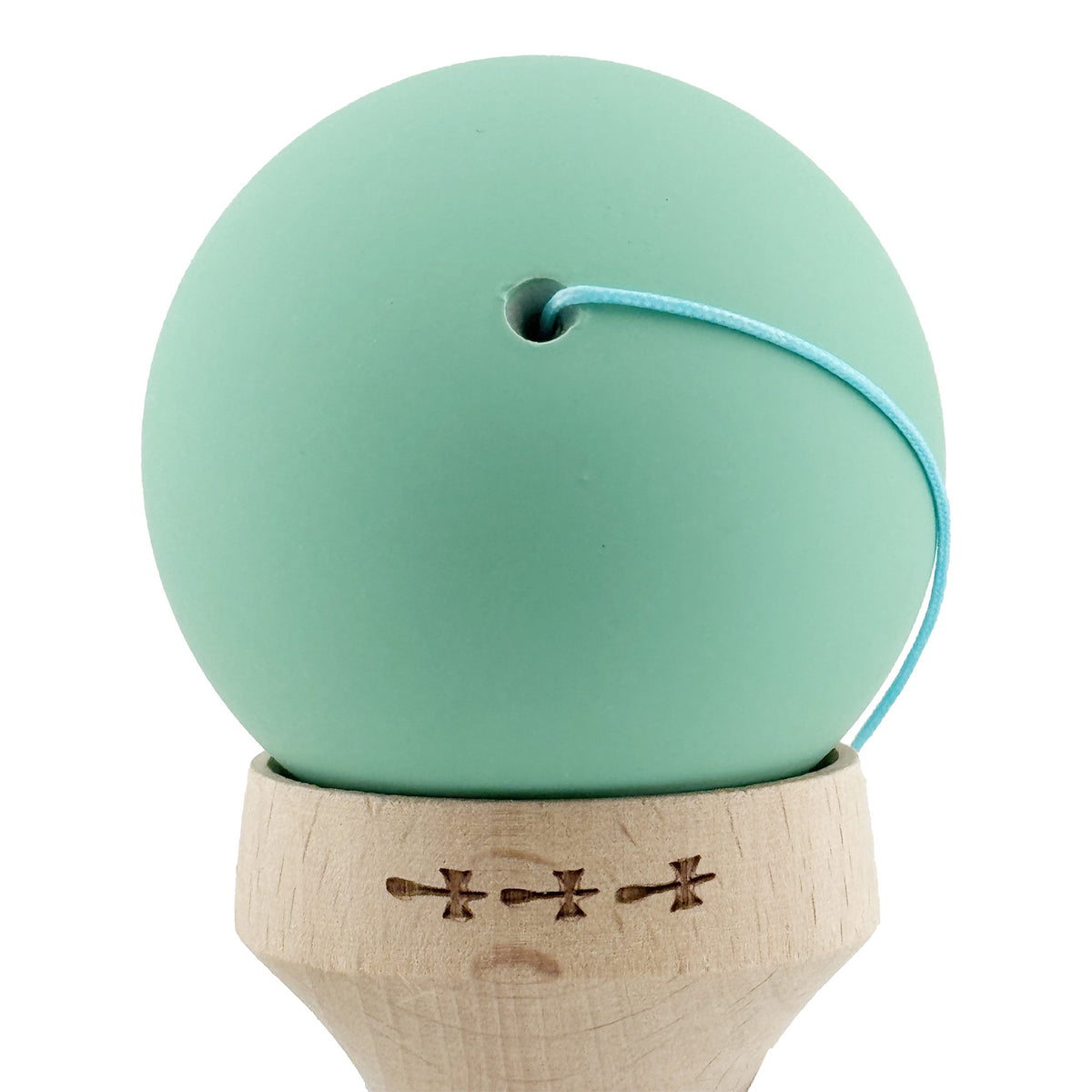 Kendama X Originala, Model V3 Turcoaz / Albastru Inchis, Profesionala, Cupe Mari King Size, Rubber Grip, Gaura in Baza, Rulment, Ata 62cm