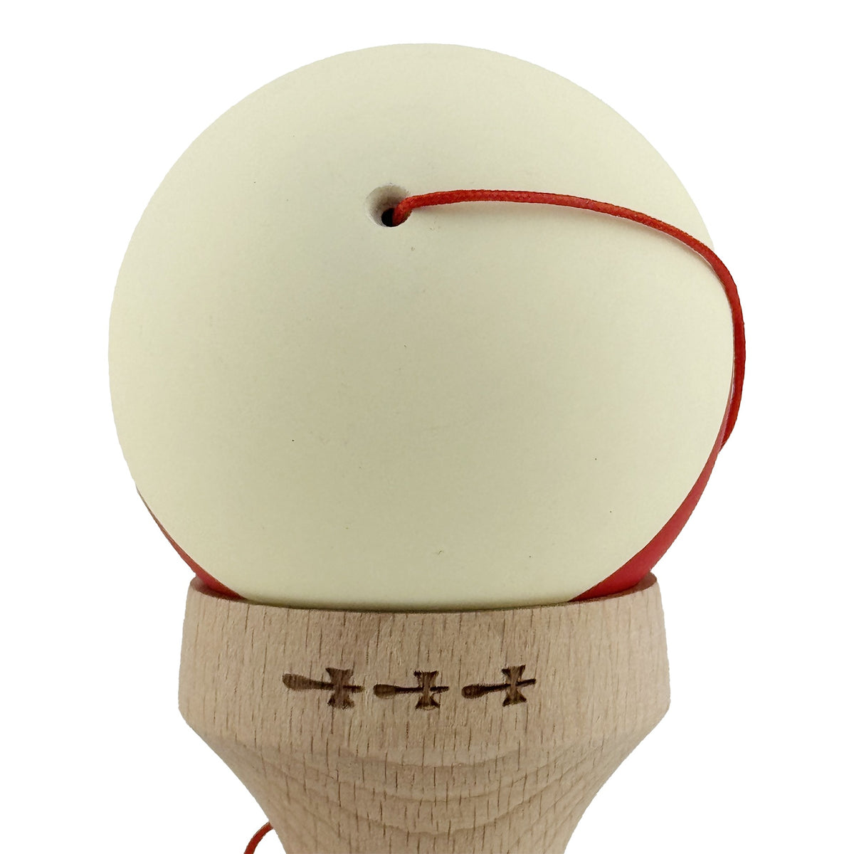 Kendama X Originala, Model V3 Galben / Rosu, Profesionala, Cupe Mari King Size, Rubber Grip, Gaura in Baza, Rulment, Ata 62cm