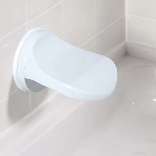 Suport de Picior pentru Baie și Duș, Fixare cu Ventuză Fără Găurire, Suprafață Antiderapantă, Material PP și PVC, 11.5 x 15 cm, Alb