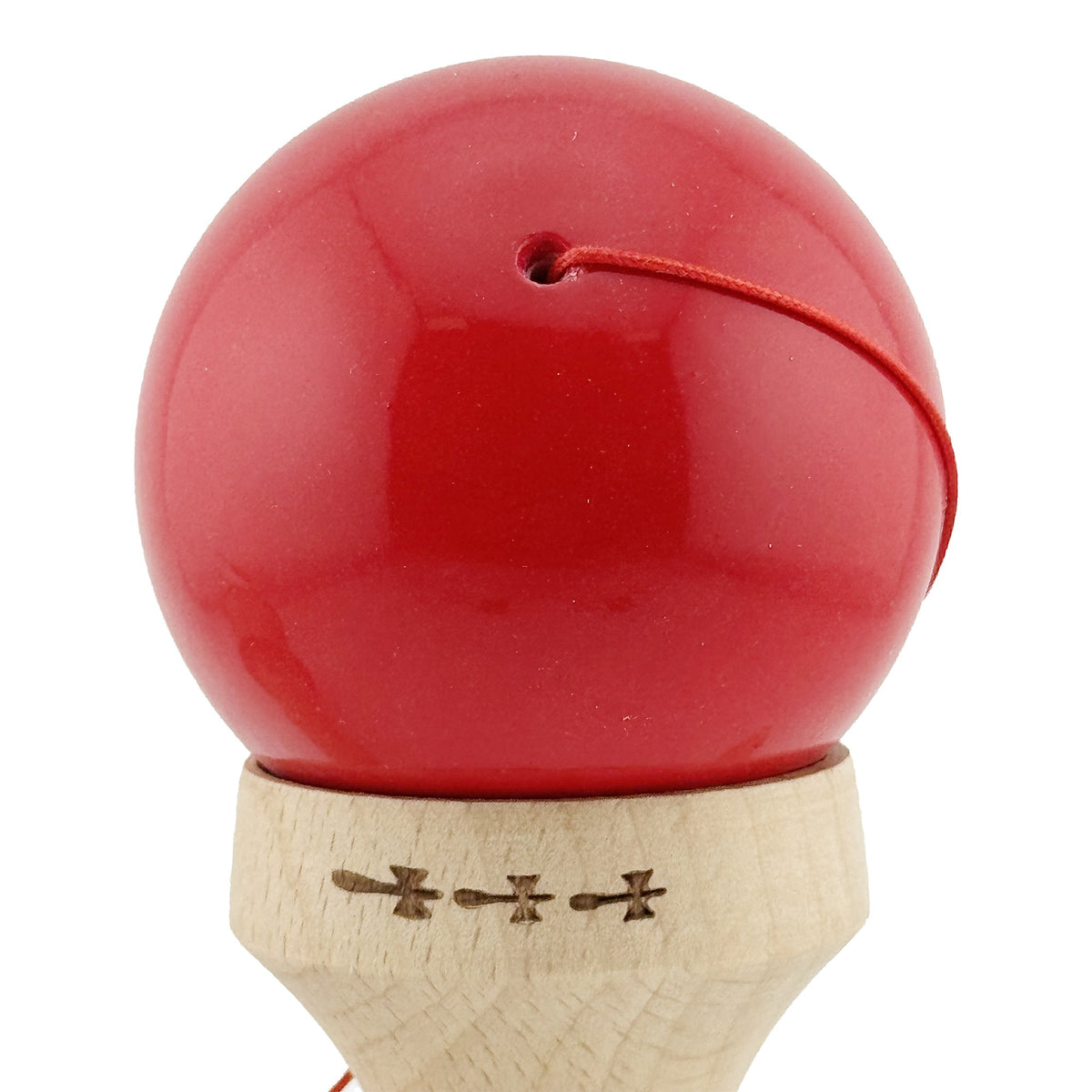 Kendama X Originala, Model V3 Rosu / Alb, Profesionala, Cupe Mari King Size, Super Sticky, Gaura in Baza, Rulment, Ata 62cm