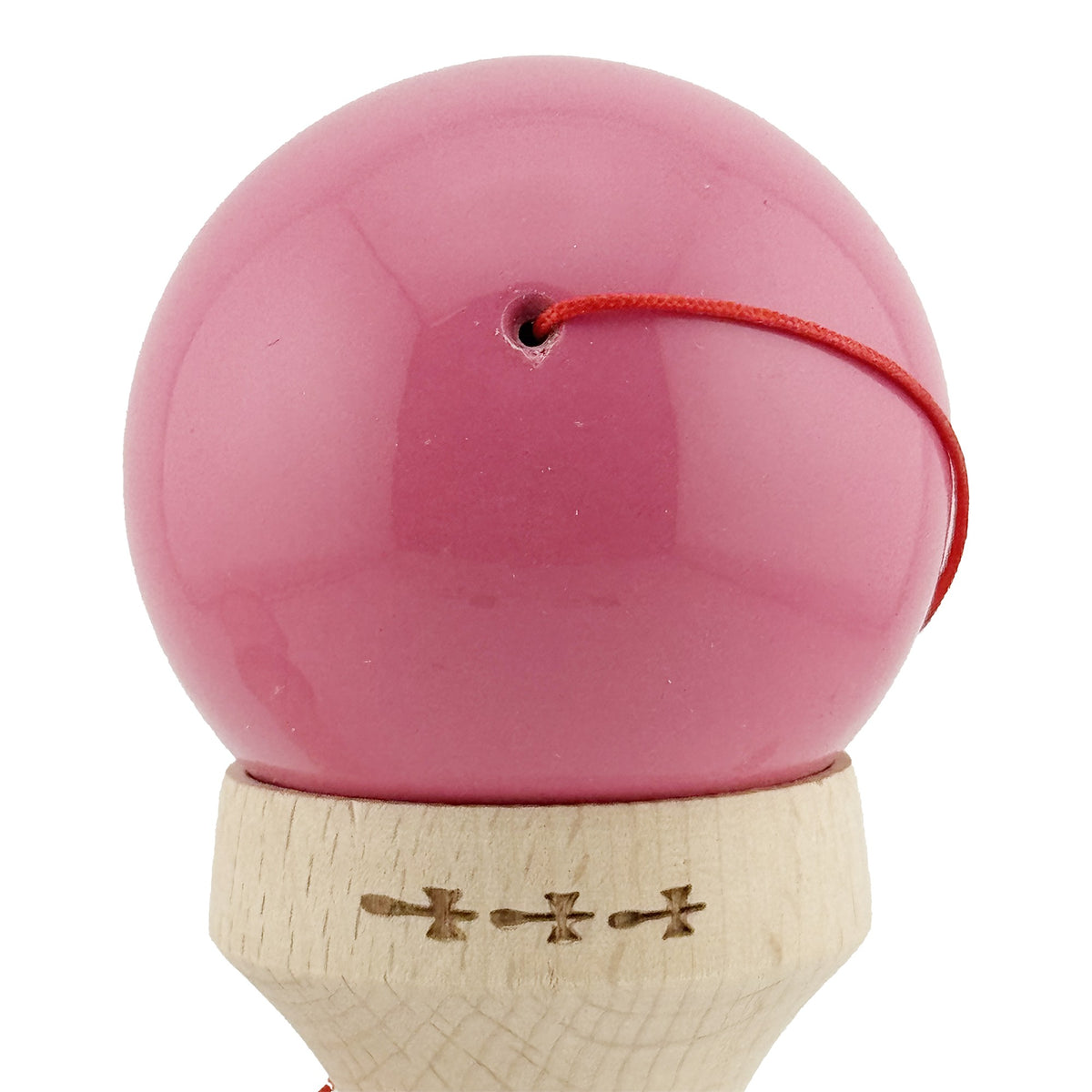 Kendama X Originala, Model V3 Roz / Alb, Profesionala, Cupe Mari King Size, Super Sticky, Gaura in Baza, Rulment, Ata 62cm