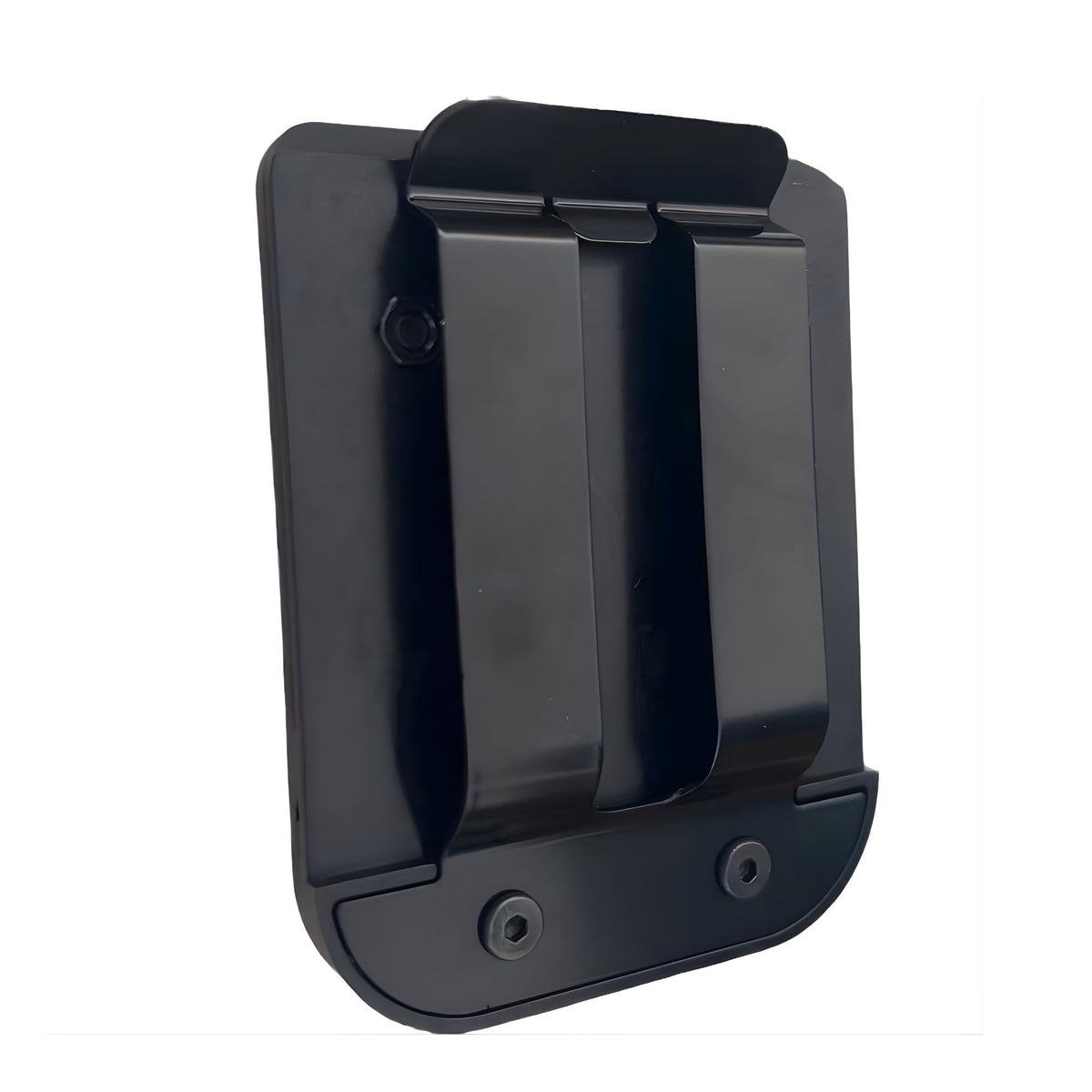 Suport Magnetic pentru Scule cu Clips Metalic pentru Curea, Organizator Portabil pentru Cuie, Suruburi, Ciocan si Cleste, Constructie Metalica Rezistenta, 7.7 x 6.1 x 2 cm, Negru
