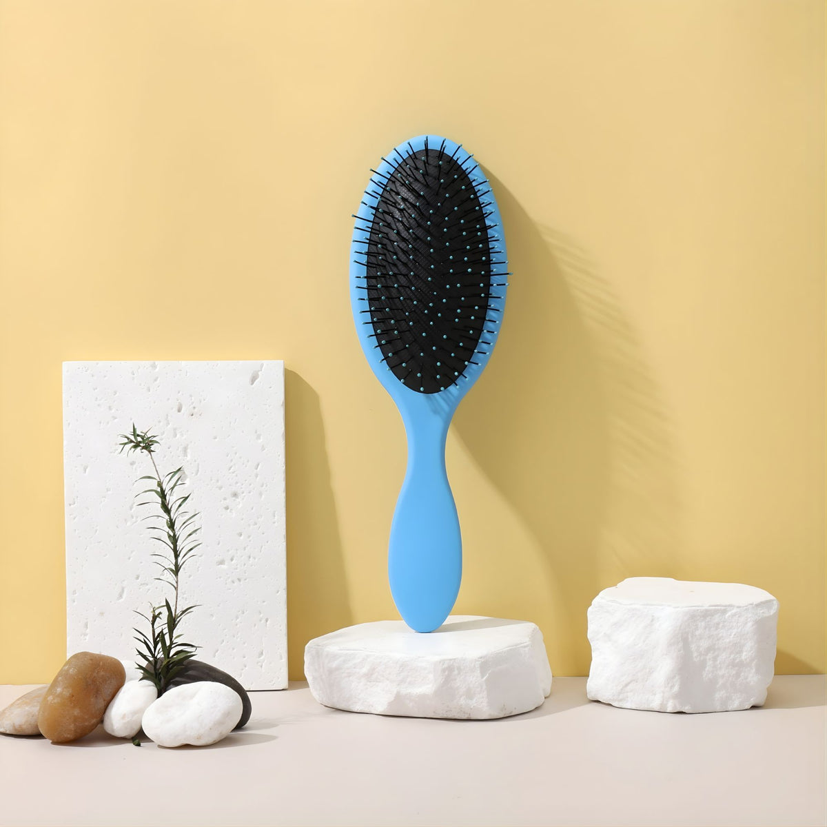 Perie de Par cu Perna de Aer, Pieptene pentru Descurcare Rapida si Masaj Scalp, Design Ergonomic, Plastic ABS si Nylon, 22x7 cm, Albastru