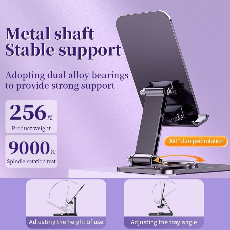 Suport Telefon si Tableta, Suport Pliabil pentru Birou si Streaming, Reglabil, Aliaj de Aluminiu, 14.6 x 11.5 x 7 cm, Space Grey