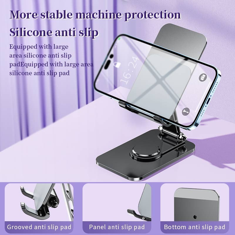 Suport Telefon si Tableta, Suport Pliabil pentru Birou si Streaming, Reglabil, Aliaj de Aluminiu, 14.6 x 11.5 x 7 cm, Space Grey