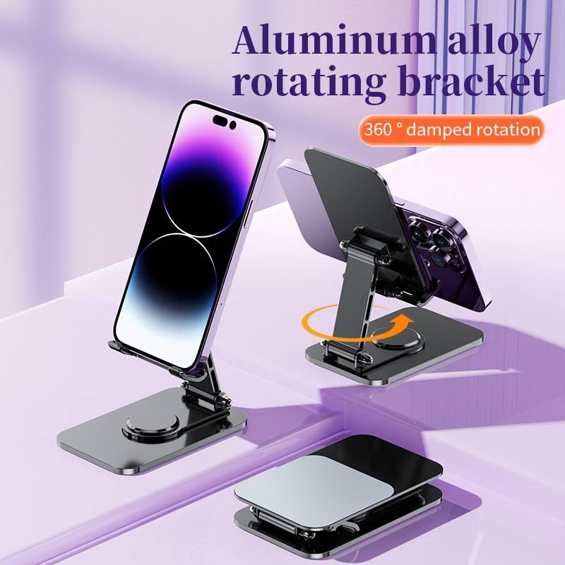 Suport Telefon si Tableta, Suport Pliabil pentru Birou si Streaming, Reglabil, Aliaj de Aluminiu, 14.6 x 11.5 x 7 cm, Space Grey
