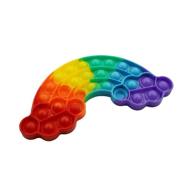 Jucarie Antistres Pop It Now and Flip It, Senzoriala Reversibila, Silicon, Forma Curcubeu, Multicolor