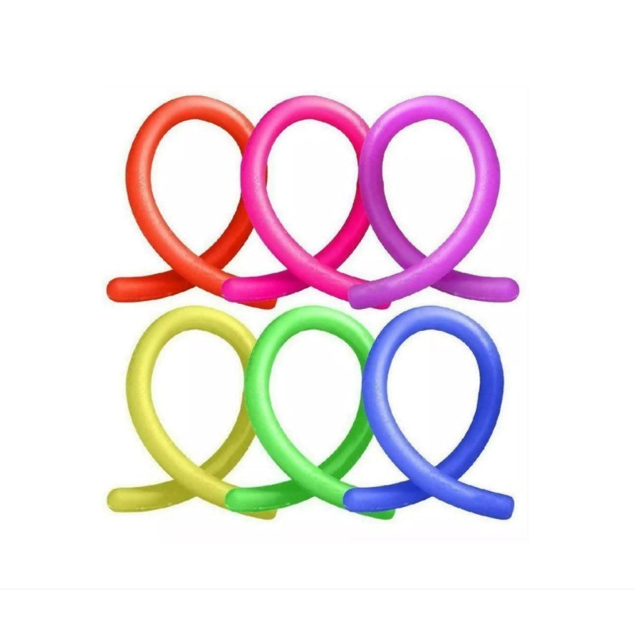 Jucarie Senzoriala Superelastica, Antistres Fidget String, Material Netoxic, 6-Pack, Multicolor, 26cm-2m