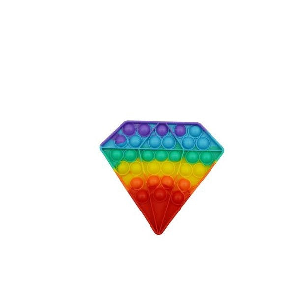 Jucarie Antistres Pop It Now and Flip It, Senzoriala si Educativa, Silicon Rezistent, Forma Diamant, Multicolor