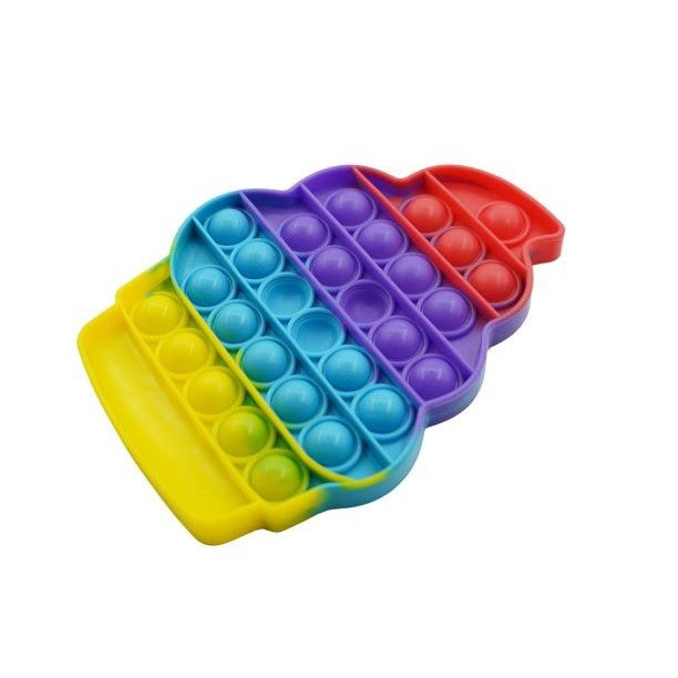 Briosa, Jucarie Antistres Pop It Now and Flip It, Forma Inghetata, Silicon, Multicolor