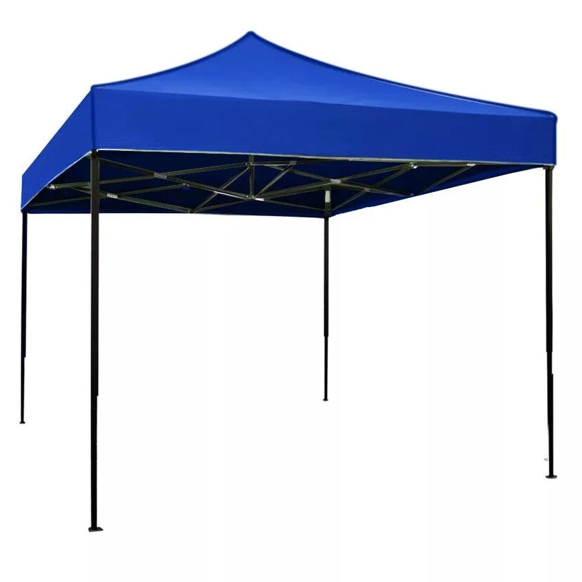 Cort Pliabil Evenimente, Pavilion Gradina Tip Acordeon, Protectie UV si Prelata Impermeabila PVC, Cadru Metalic Telescopic, 2x2 m, Albastru