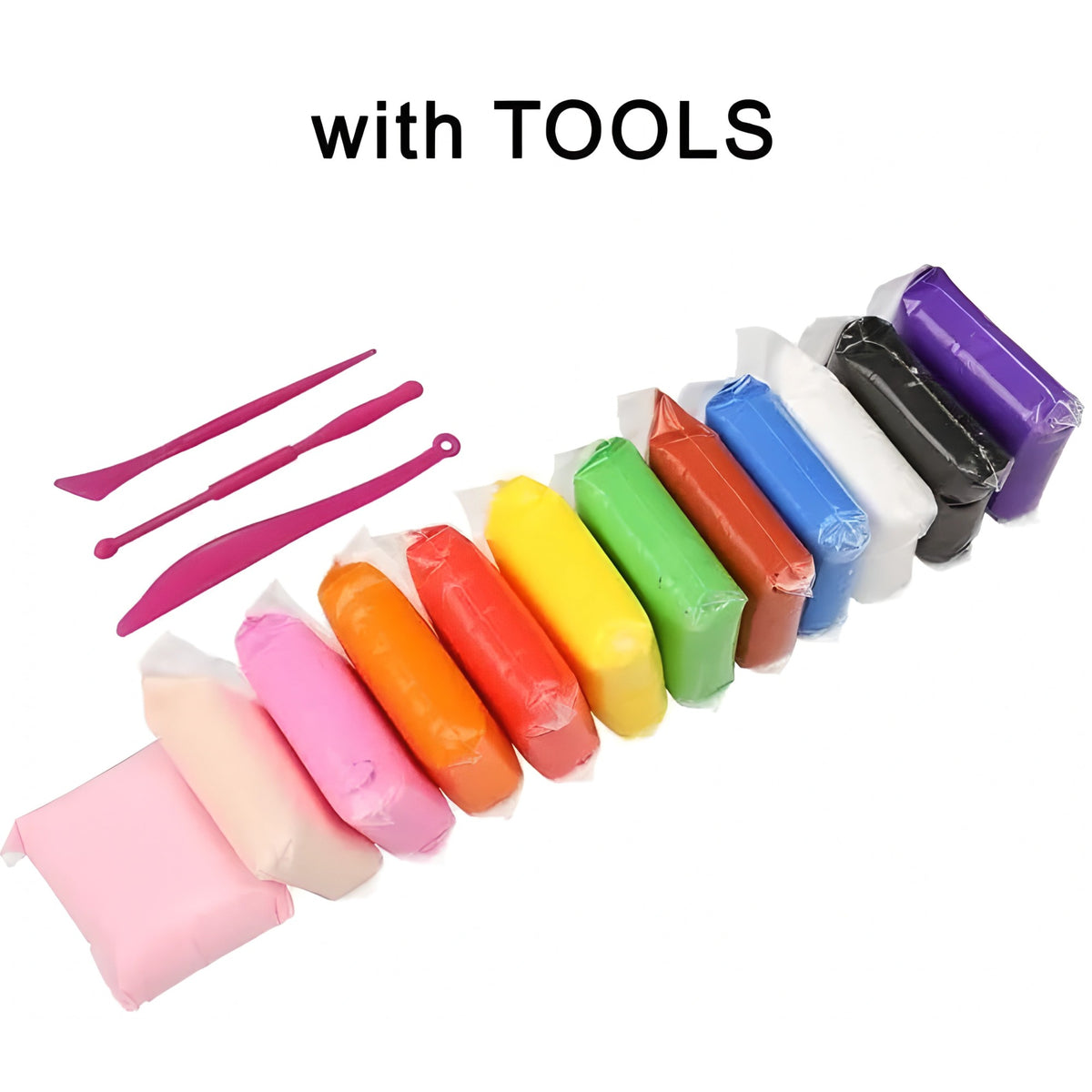 Set Plastilina Inteligenta Magicul Clay, Plastilina Modelatoare Moale Si Elastica, Include Accesorii Modelare, 12 Pungi, Multicolor, Varsta +3 Ani