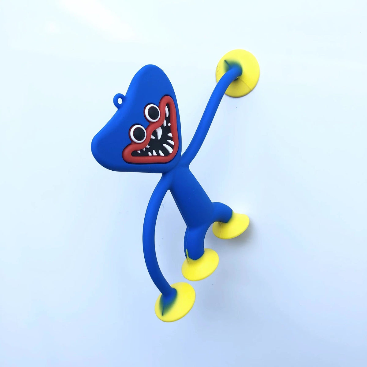 Jucarie Huggy Wuggy, Personaj Poppy Playtime cu Ventuze, Antistres Flexibil, Material Nedaunator, Albastru