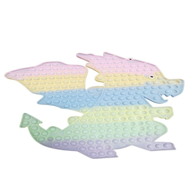 Jucarie Antistres Pop It Now and Flip It, Model Dragon, Silicon Fosforescent, Multicolor