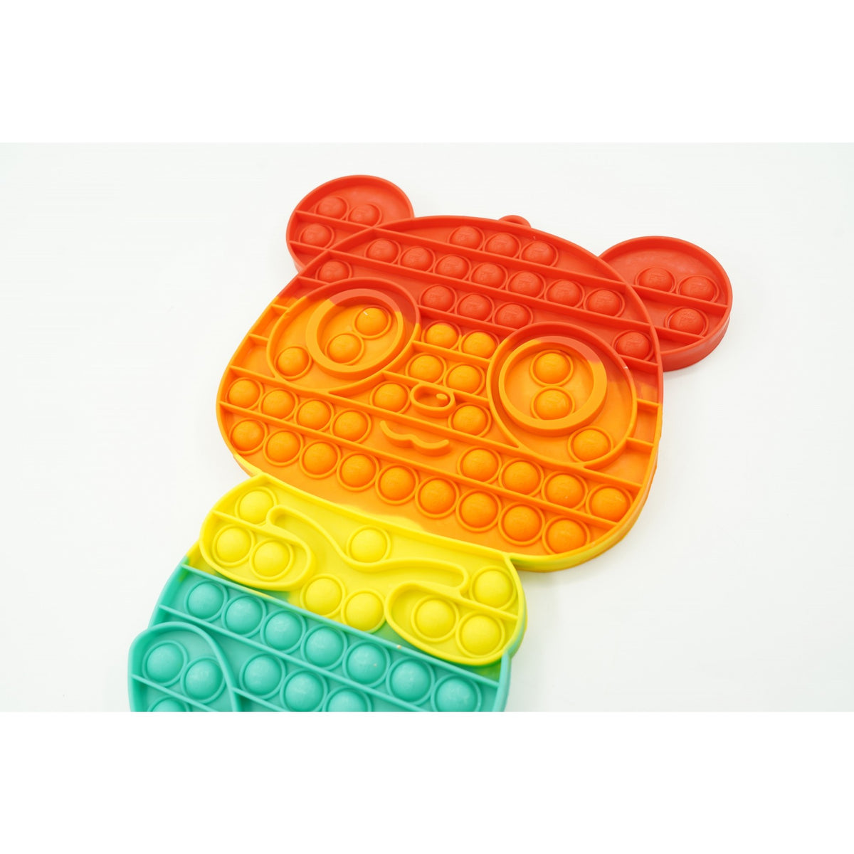 Jucarie Antistres Pop It Now and Flip It, Model Ursulet Panda Reversibil, Silicon Flexibil, Multicolor, Model 2