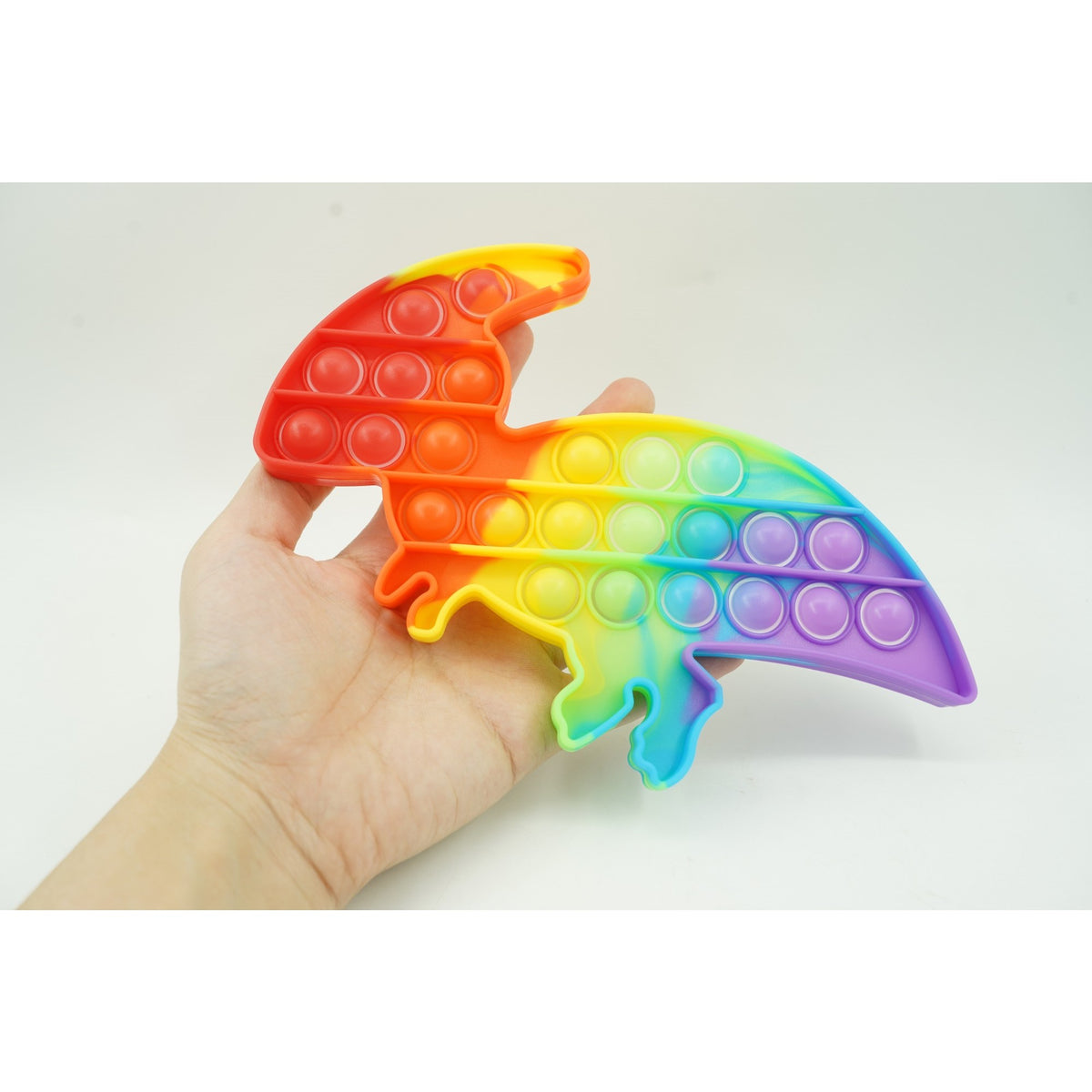 Jucarie Antistres Pop It Now and Flip It, Model Dinozaur, Silicon, Multicolor V2