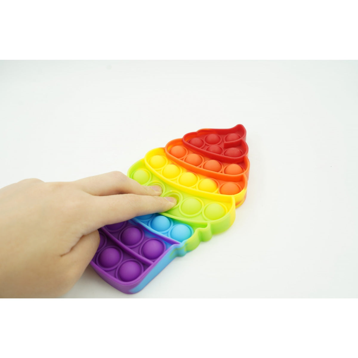 Jucarie Antistres Pop It Now and Flip It, Model Inghetata, Silicon Flexibil, Multicolor, Versiunea 1