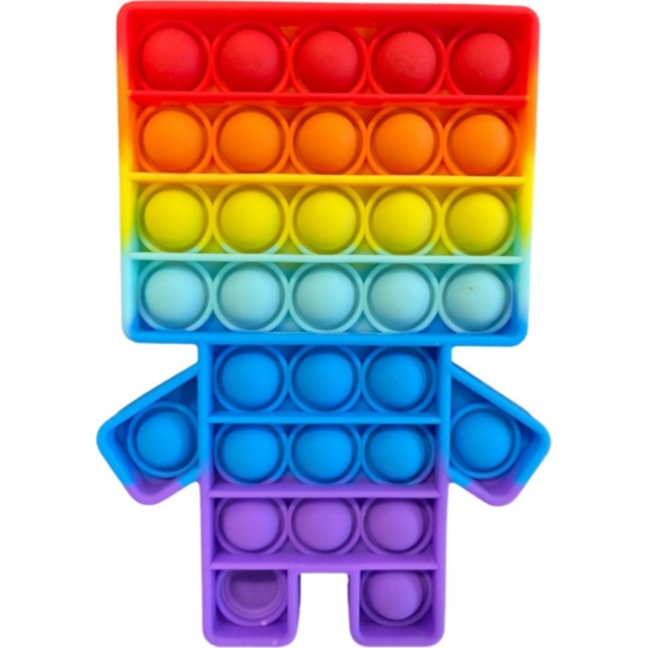Jucarie Antistres Pop It Now and Flip It, Model Robot Reversibil, Silicon Flexibil, Design Multicolor, Model 4