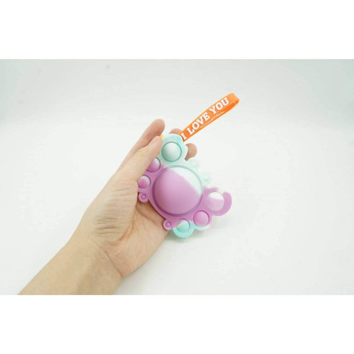 Pop It Now Breloc Antistres, Jucarie Silicon, Model Crab, Multicolor, V1