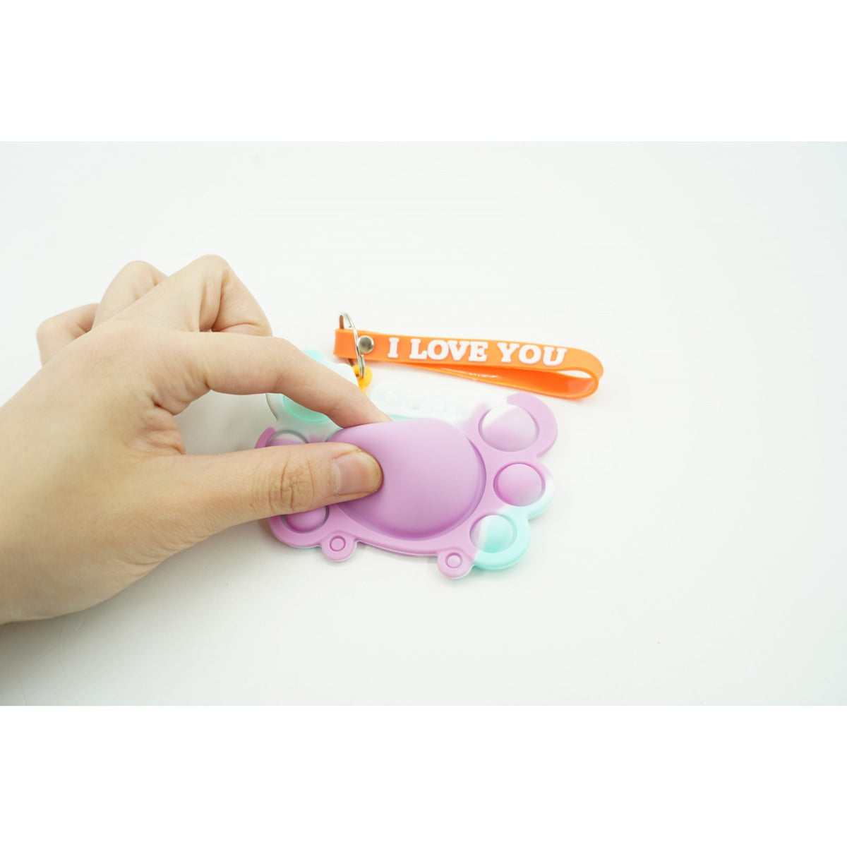 Pop It Now Breloc Antistres, Jucarie Silicon, Model Crab, Multicolor, V1