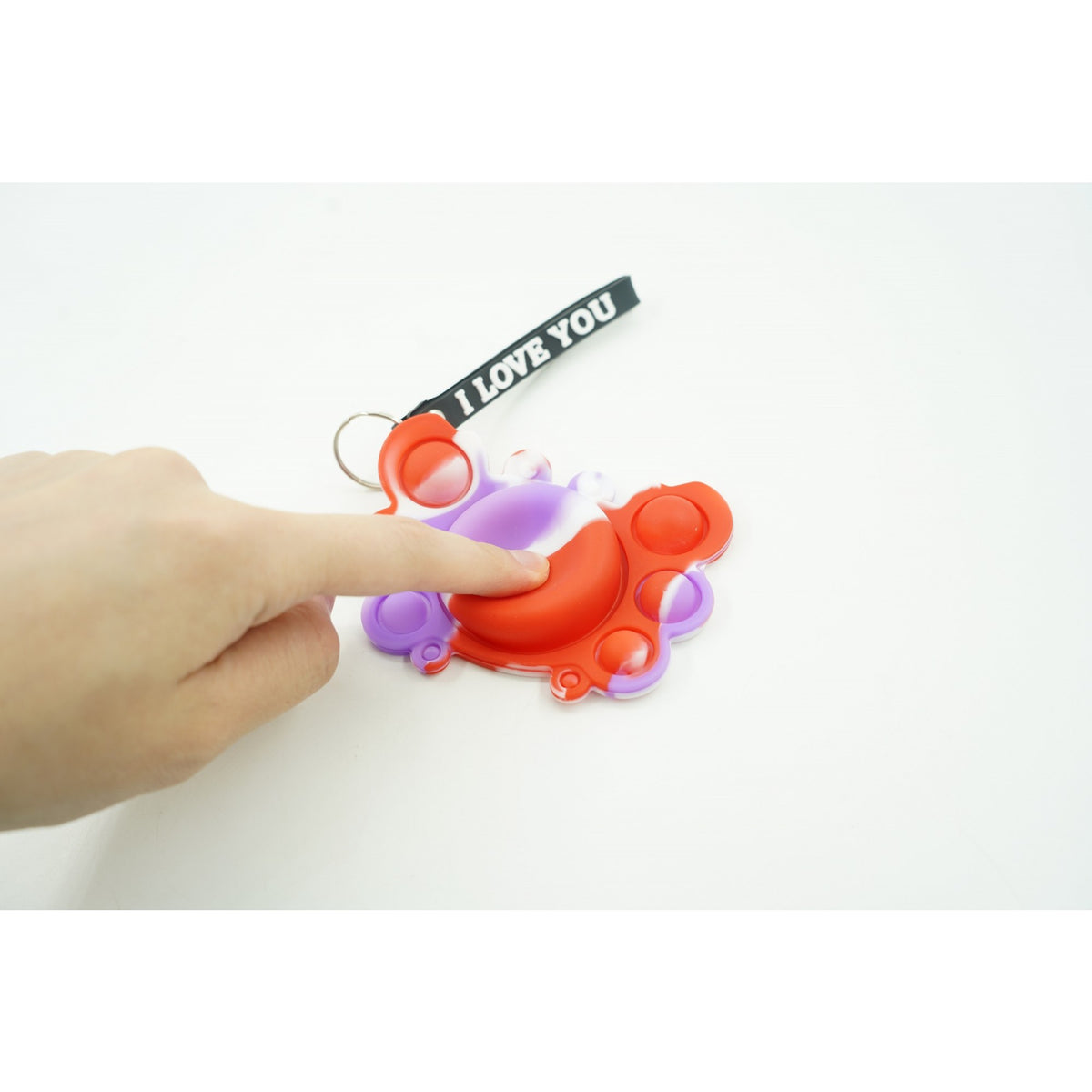 Pop It Now Jucarie Antistres, Breloc Silicon, Model Crab, Multicolor, V4