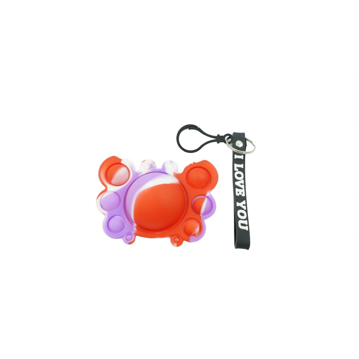 Pop It Now Jucarie Antistres, Breloc Silicon, Model Crab, Multicolor, V4