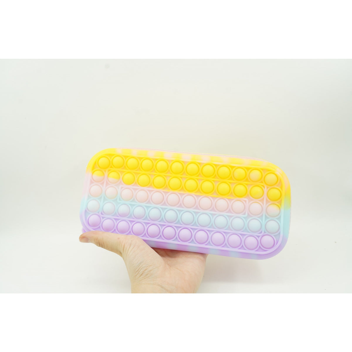 Jucărie Antistres Pop It Now and Flip It, Geantă pentru Depozitare cu Fermoar, Silicon Moale, Formă Rotundă, Multicolor