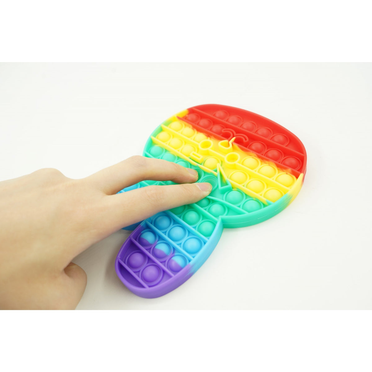 Jucarie Antistres Pop It Now and Flip It, Model Iepuras, Silicon, Multicolor