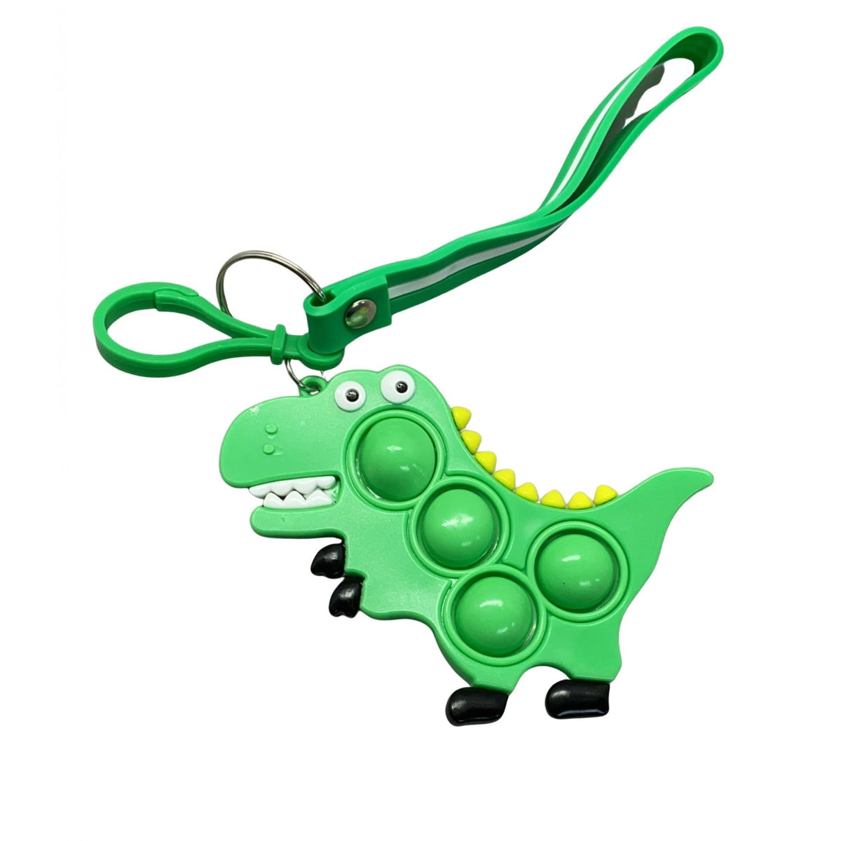 Jucărie Antistres Pop It, Breloc Simple Dimple, Silicon, Dinozaur, Verde