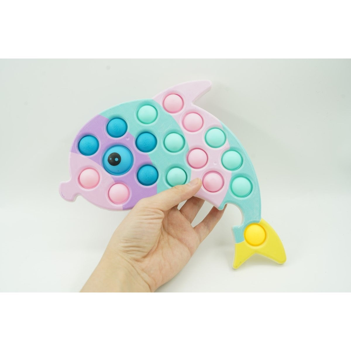 Jucărie Senzorială Antistres Simple Dimple, Formă Delfin, Silicon, Multicolor