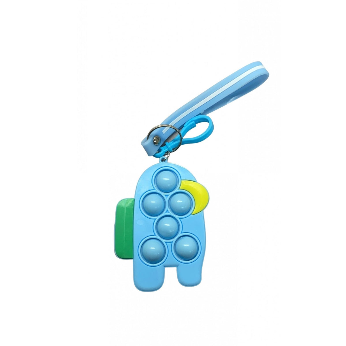 Breloc Antistres Pop It, Model Among Us, Simple Dimple, Silicon, Albastru