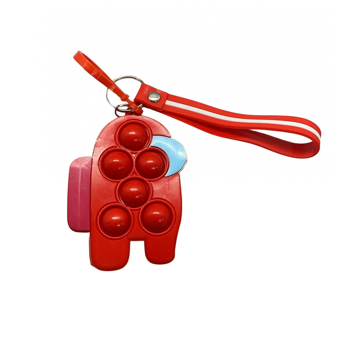 Breloc Antistres Pop It, Model Among Us, Simple Dimple, Silicon, Rosu