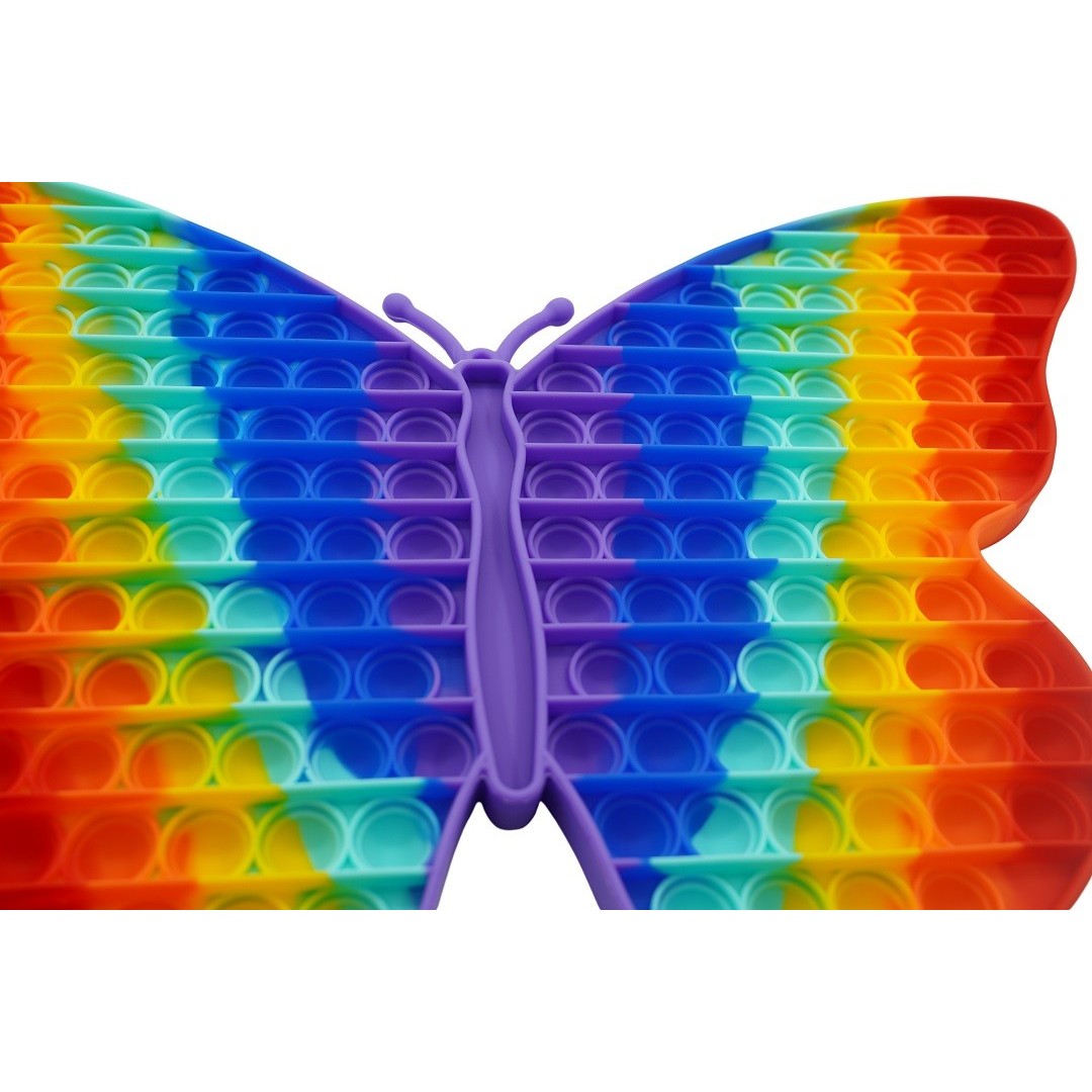 Pop It Now Jucarie Antistres, Forma Fluture Senzoriala, Silicon, Multicolor, 40x30 cm