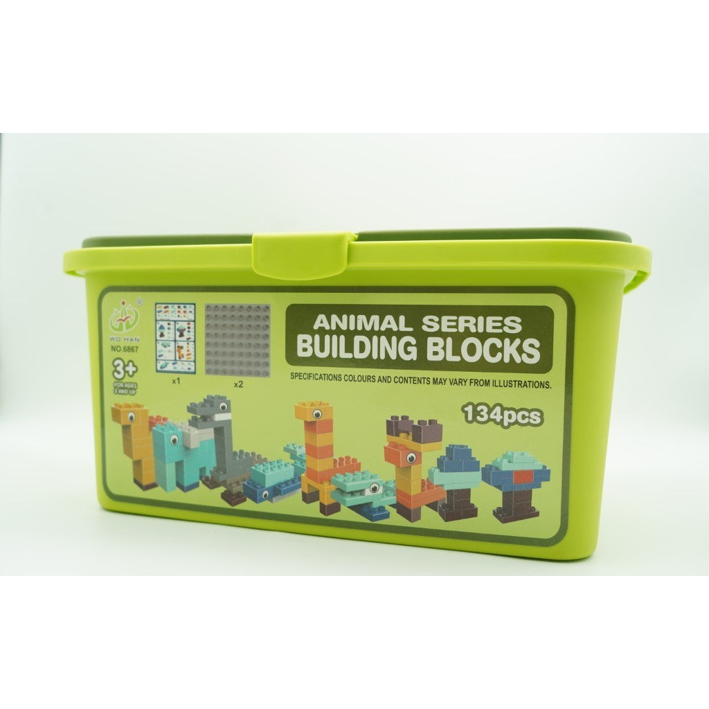 Set Piese de Constructii pentru Copii, Joc Educativ Creative Animal Series, Plastic Rezistent Non-Toxic, Multicolor, 134 Piese