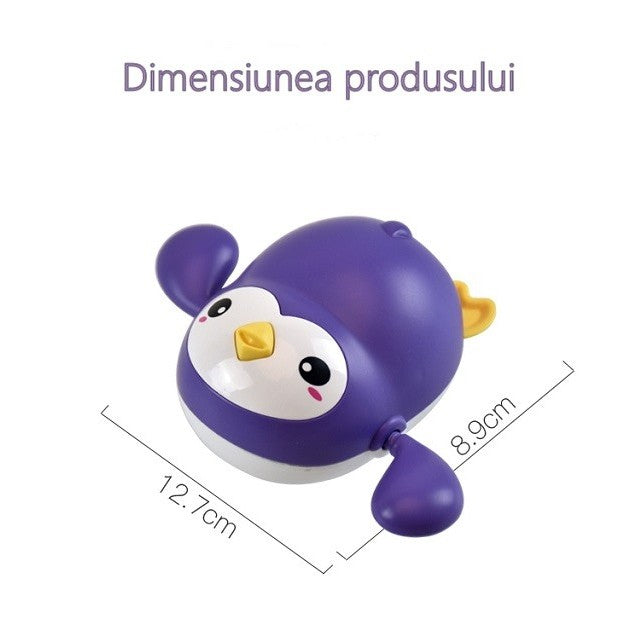 Jucarie De Baie Interactiva, Pinguin Inotator Fara Baterii, Plastic ABS, Mov