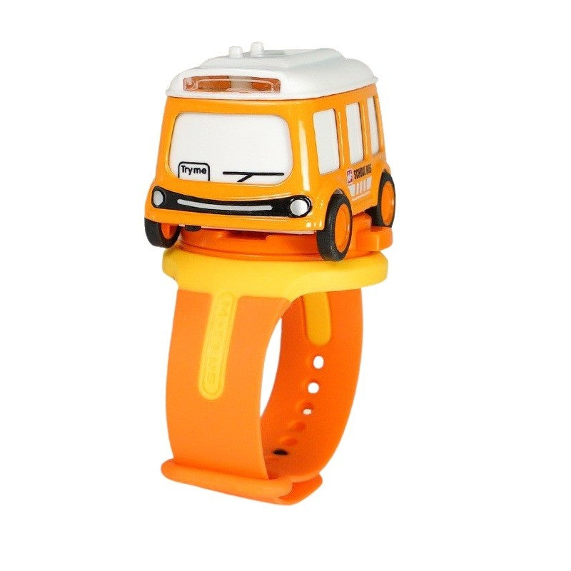Autobuz-Ceas Jucarie Interactiva, cu Lumini Si Sunet, Aliaj, Portocaliu