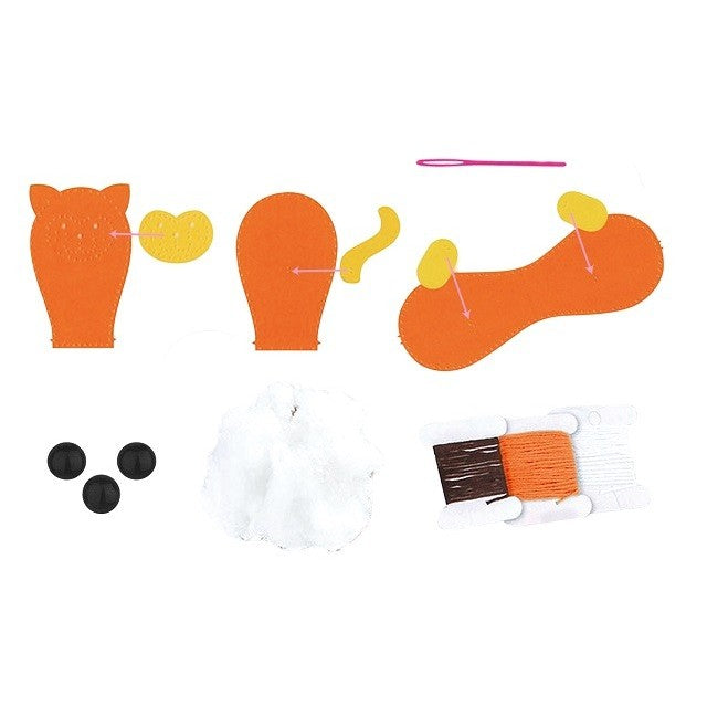 Dream Kids, Set Creatie Perna Decorativa pentru Copii, Joc Educativ Lucru Manual, Material Textil Moale, Model Pisica, Multicolor, Varsta 5+ Ani