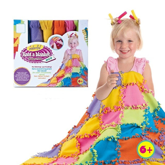 Set Creatie DIY Tesut si Tricotat pentru Patura, Joc Educativ de Indemanare, Material Textil Moale, Varsta 6+ Ani, Multicolor