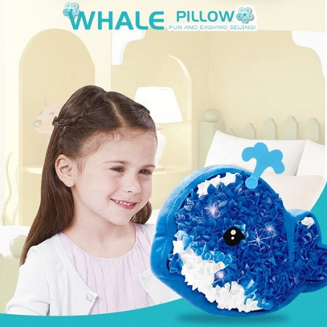 Dream Kids Set Creativ Perna de Cusut pentru Copii, Joc Educativ DIY de Realizat Manual, Model Delfin din Material Moale, Multicolor, Varsta 5 Ani+