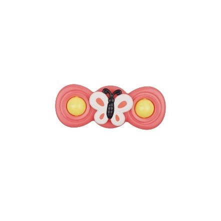Spinimals Spinner Interactiv cu Ventuză, Jucărie Educativă pentru Copii, Plastic, Formă Fluture, Roz