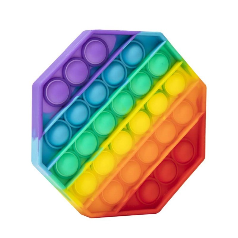 Jucarie Antistres Pop It Now, Silicon Senzorial, Push Bubble, Forma Rotunda, Multicolor