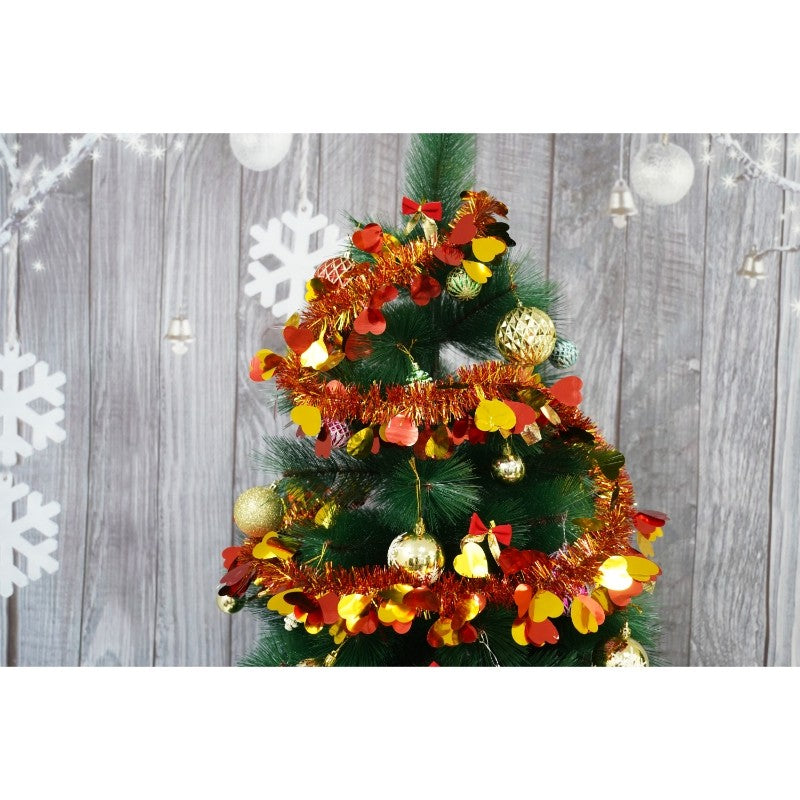 Beteala Craciun, Ghirlanda Decorativa Pufoasa, Folie PVC, Utilizare Interior si Exterior, Rosu, 2 m x 9 cm