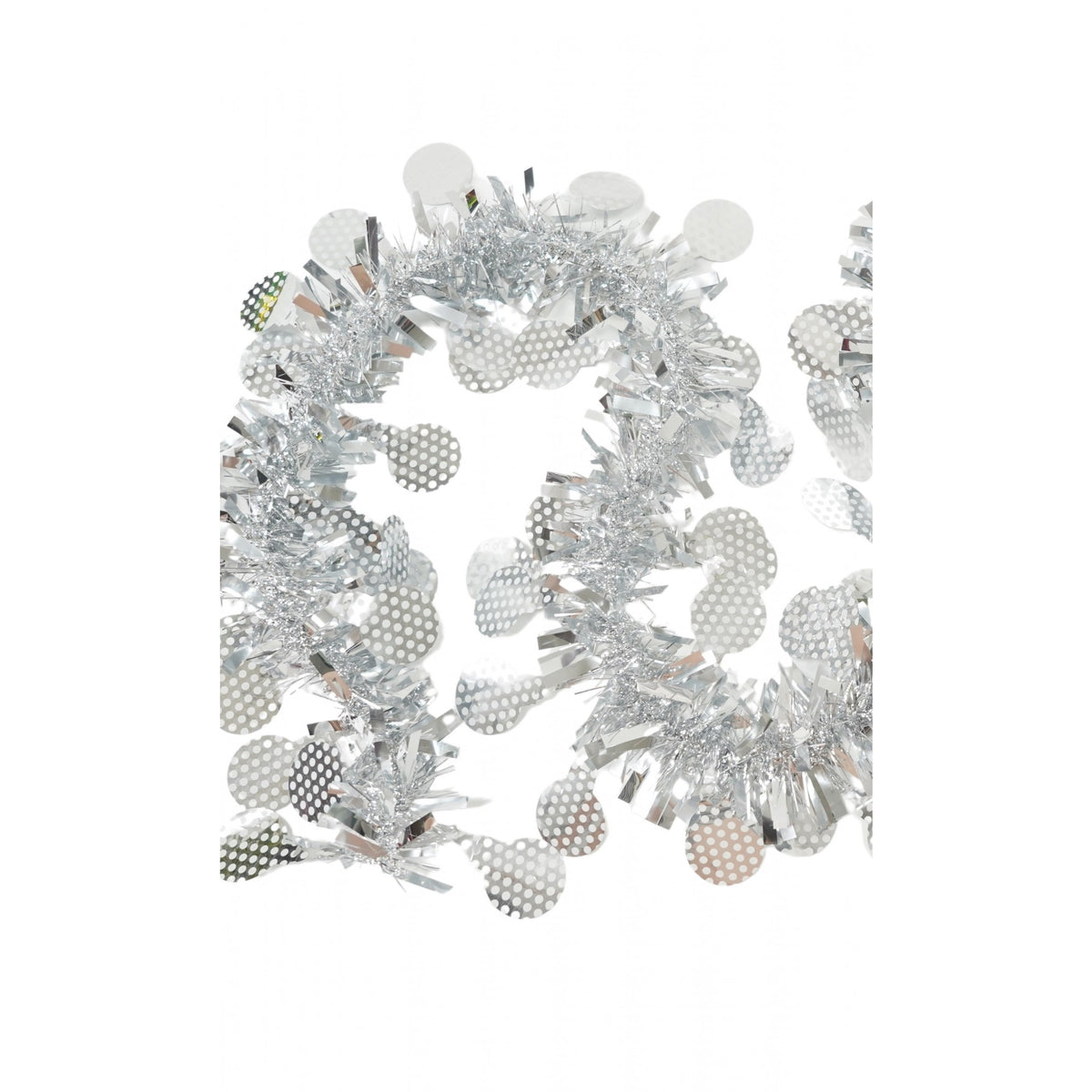 Beteala Craciun Clasica, Model Bogat si Pufos, Folie PVC Rezistenta, Interior si Exterior, Argintiu, 2 m x 11 cm x 9 cm