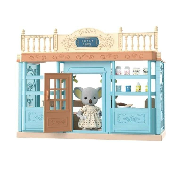 Casa de Papusi Tip Brutarie cu Figurina si Mobilier, Set de Constructie Educativ pentru Copii, Accesorii de Gatit, Multicolor