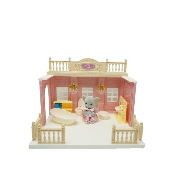 Set Mobilier Baie Pentru Papusi, Set de Constructie Educativ cu Figurina Inclusa si Accesorii, Material Plastic, Multicolor, 1 Bucata