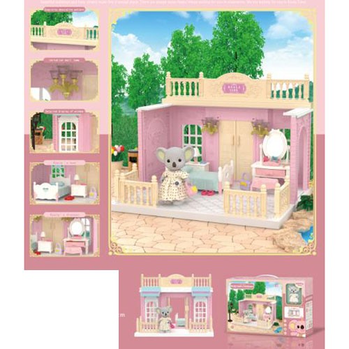 Set Dormitor Pentru Papusi Cu Mobilier Miniatural Si Figurina Koala, Joc De Rol Educativ, Asamblare Usoara Fara Unelte, Plastic, 24 Piese, Multicolor